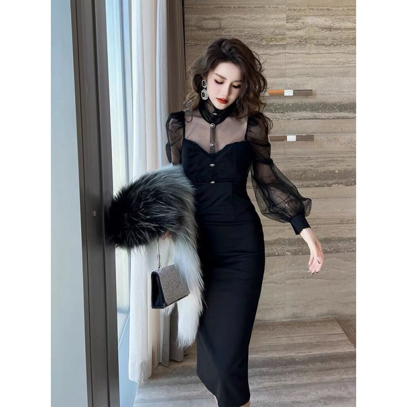 Women's Temperament Long Sleeve Stitching Fake Dress