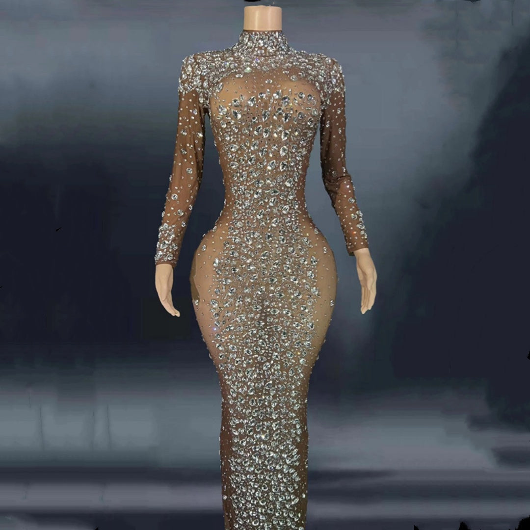 Robe à strass pour femmes, robe de bal serrée