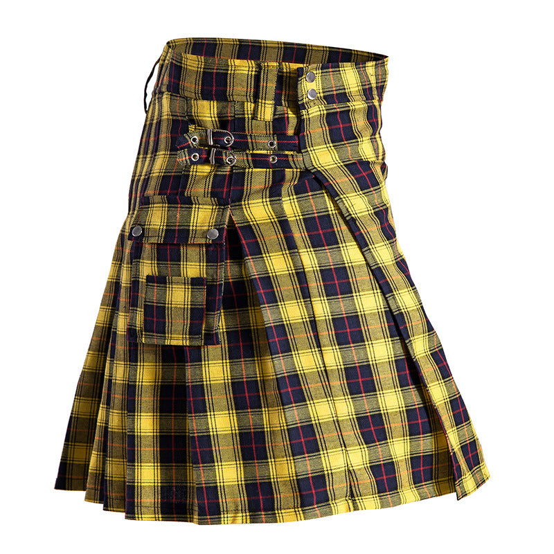 Traditional Scottish Highlands Plaid Festival Pleated Skirt