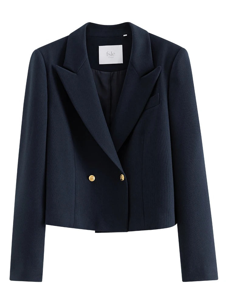 Manteau de costume court décontracté de style universitaire pour femmes