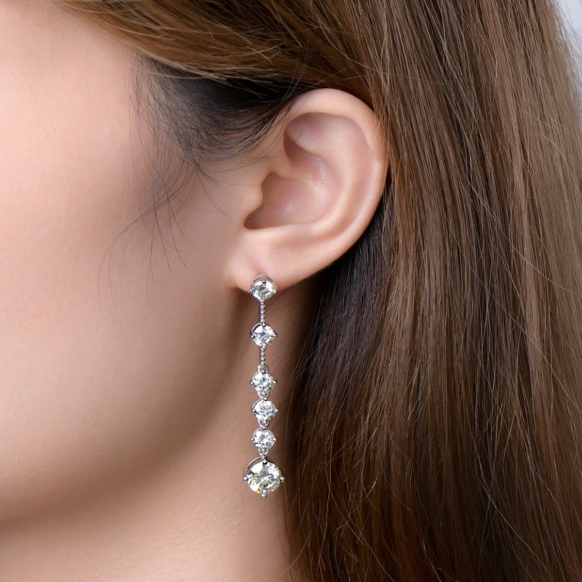 Boucles d'oreilles en argent sterling 925 moissanite 4 carats