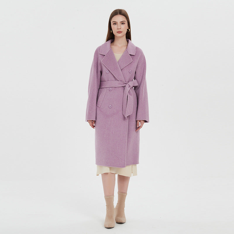 Double-sided Wool Overcoat Female Suit Collar Mid-length Cashmere