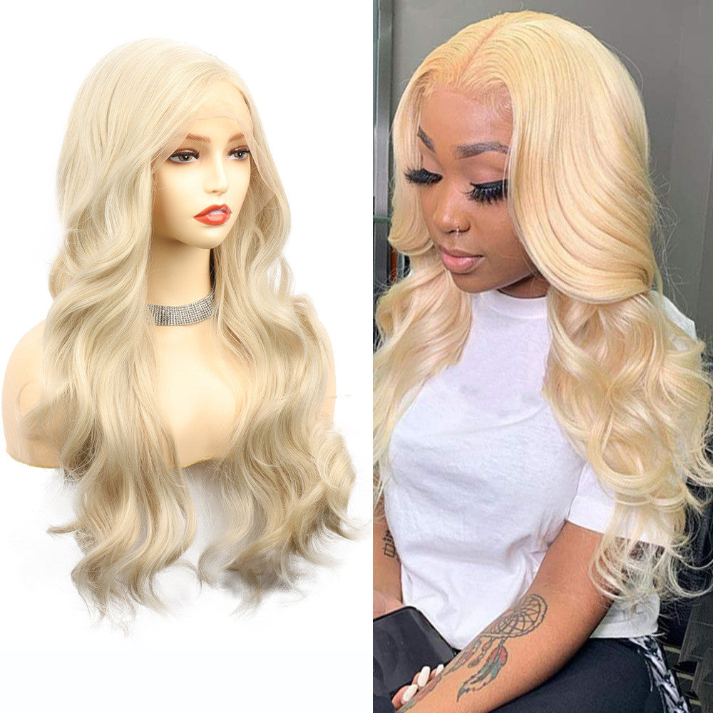 Women's Big Wave Wig Chemical Fiber Front Lace Head Cover