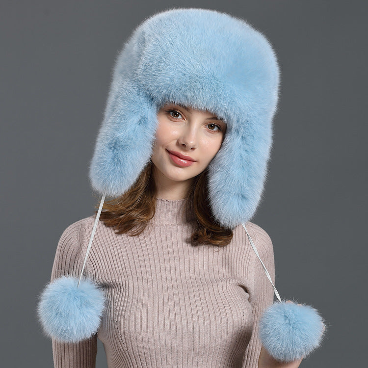 Bonnet de neige en fourrure chaude, voyage en plein air, protection auditive, ski