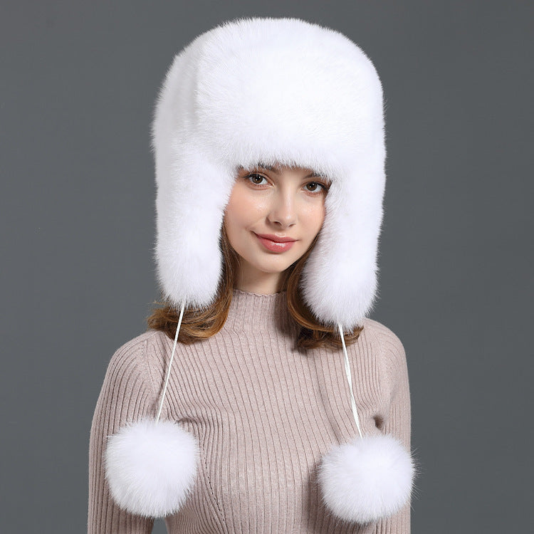 Bonnet de neige en fourrure chaude, voyage en plein air, protection auditive, ski