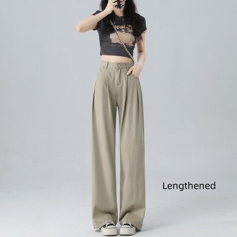 Women's Wide-leg Jeans Loose Thin Straight Pants