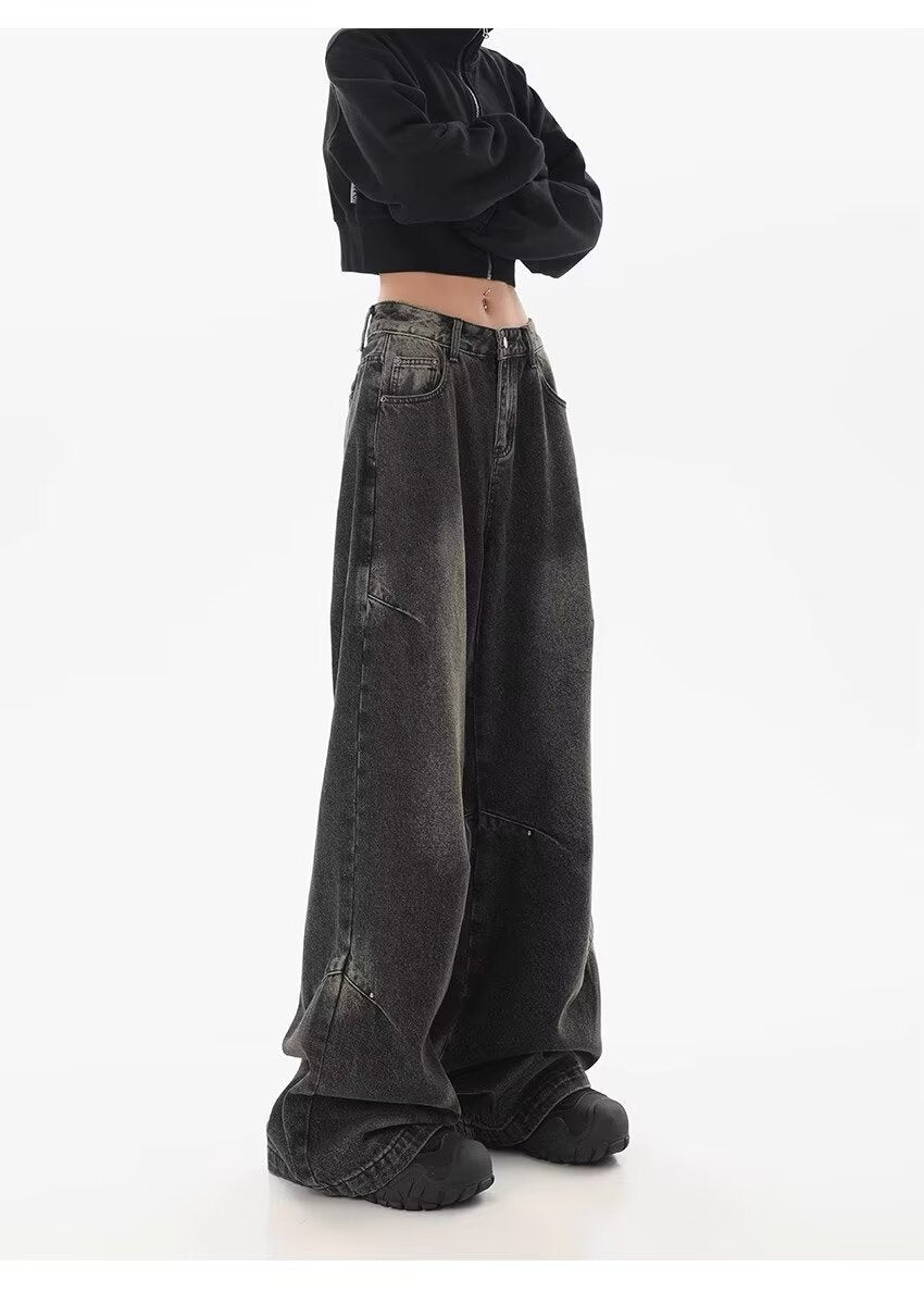 Women's Retro Retro Black Gradient High Waist Wide Leg Pants