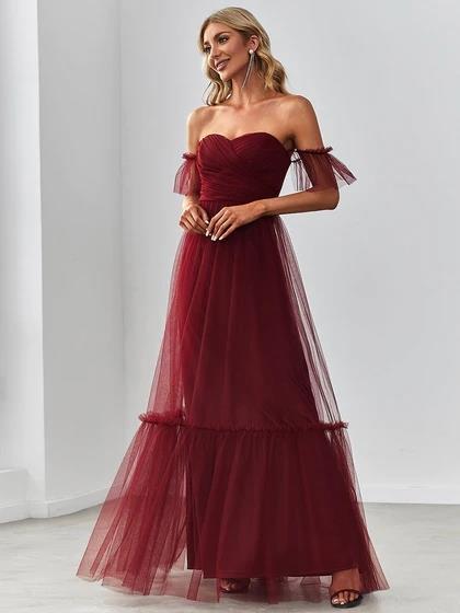 Women's Off-shoulder Tube Top Evening Dress