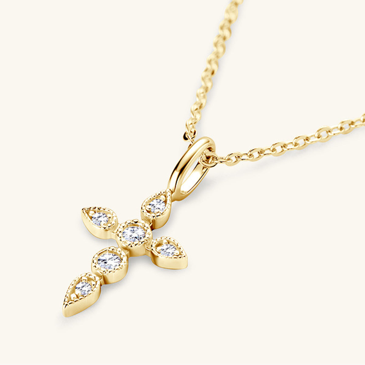 Collier pendentif croix moissanite en argent sterling 925