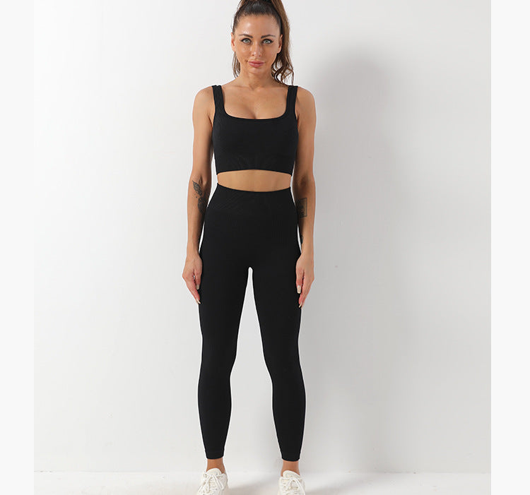 2 pièces fil Yoga costume sans couture soutien-gorge et bout à bout taille haute Leggings ensemble pour femmes sport Fitness Yoga pantalon vêtements de sport tenues vêtements