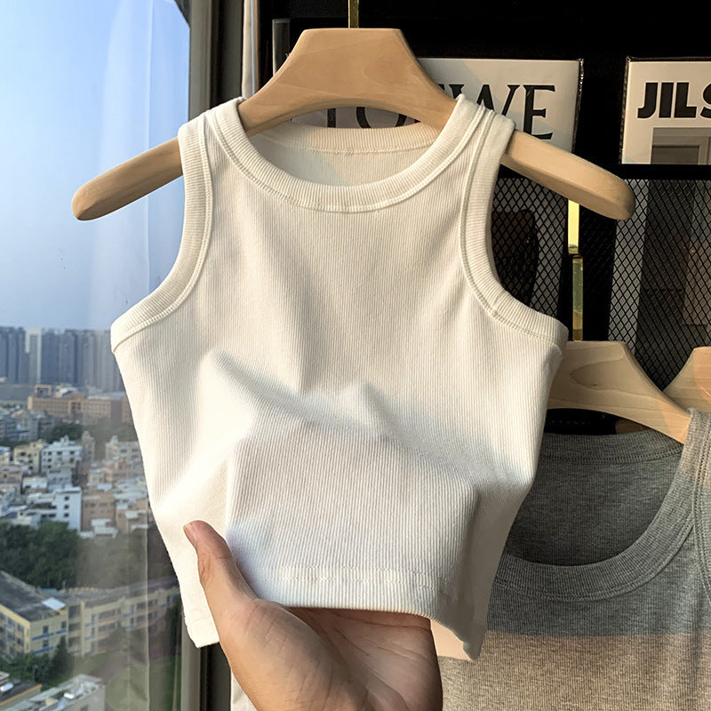 Top de prendas de vestir exteriores para mujer con camisola de hilo de estilo básico