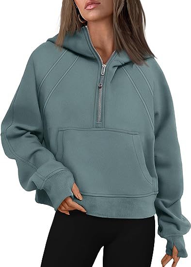 Sweat-shirt à capuche avec poche pour femme, haut de Sport ample, à manches longues, avec fermeture éclair, tenue d'hiver et d'automne