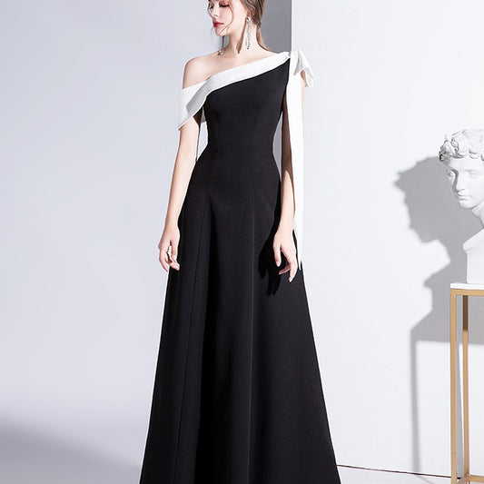 Women's Single Shoulder Socialite Temperament Long Dress