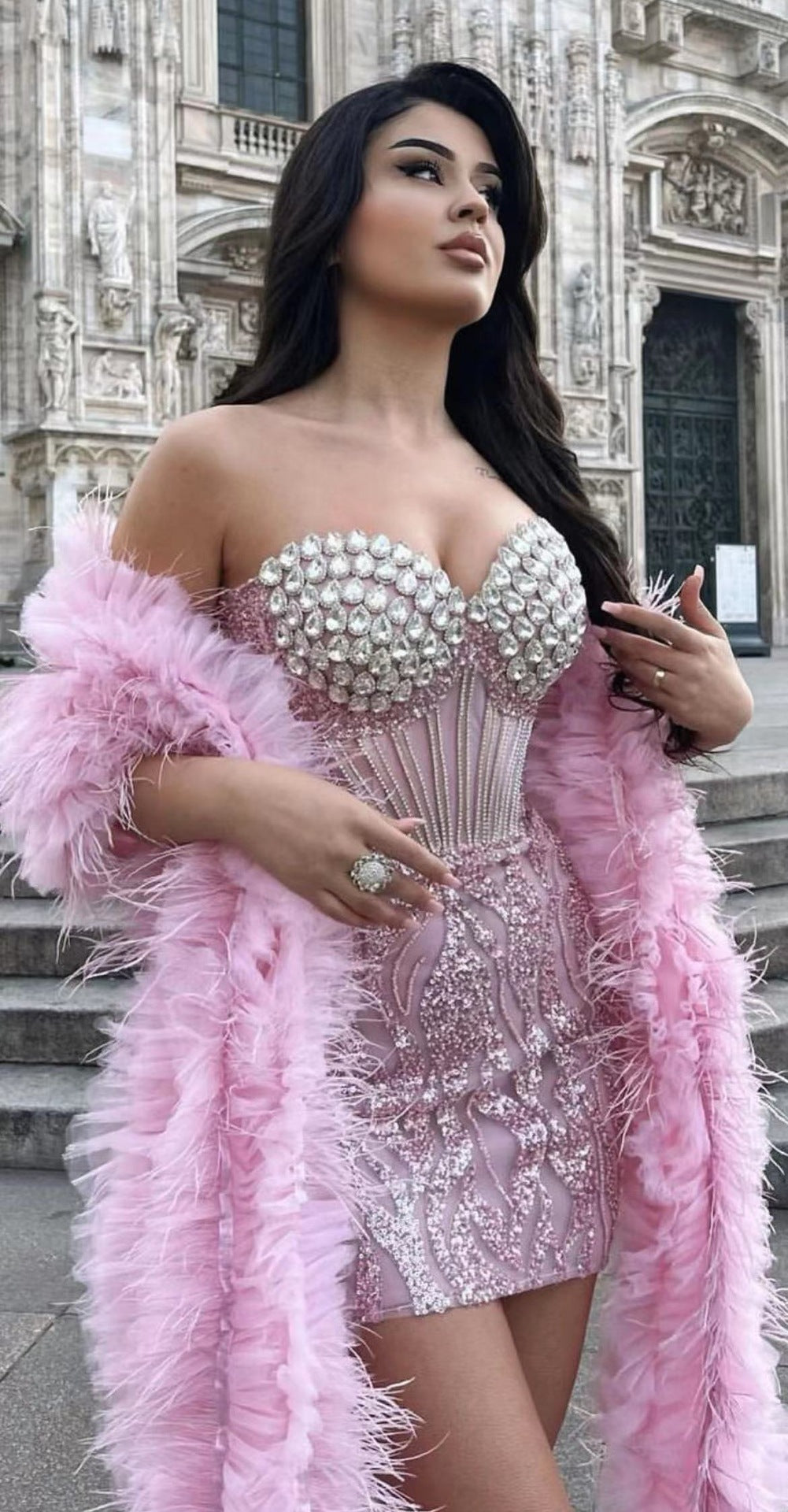 Robe bustier tubulaire brodée à paillettes et strass pour femmes, mode loisirs