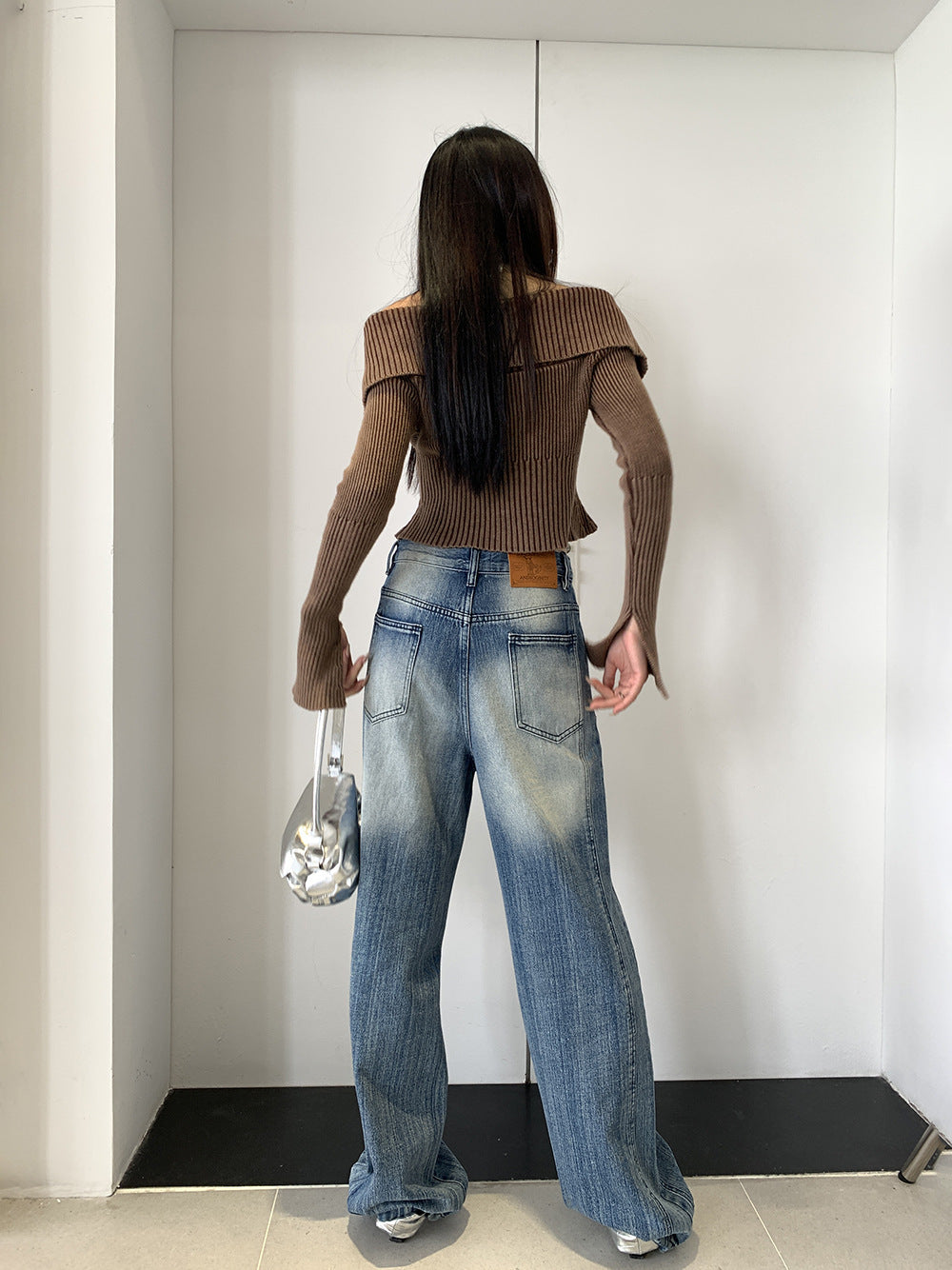 Women's Low Waist Retro Wide Leg Jeans