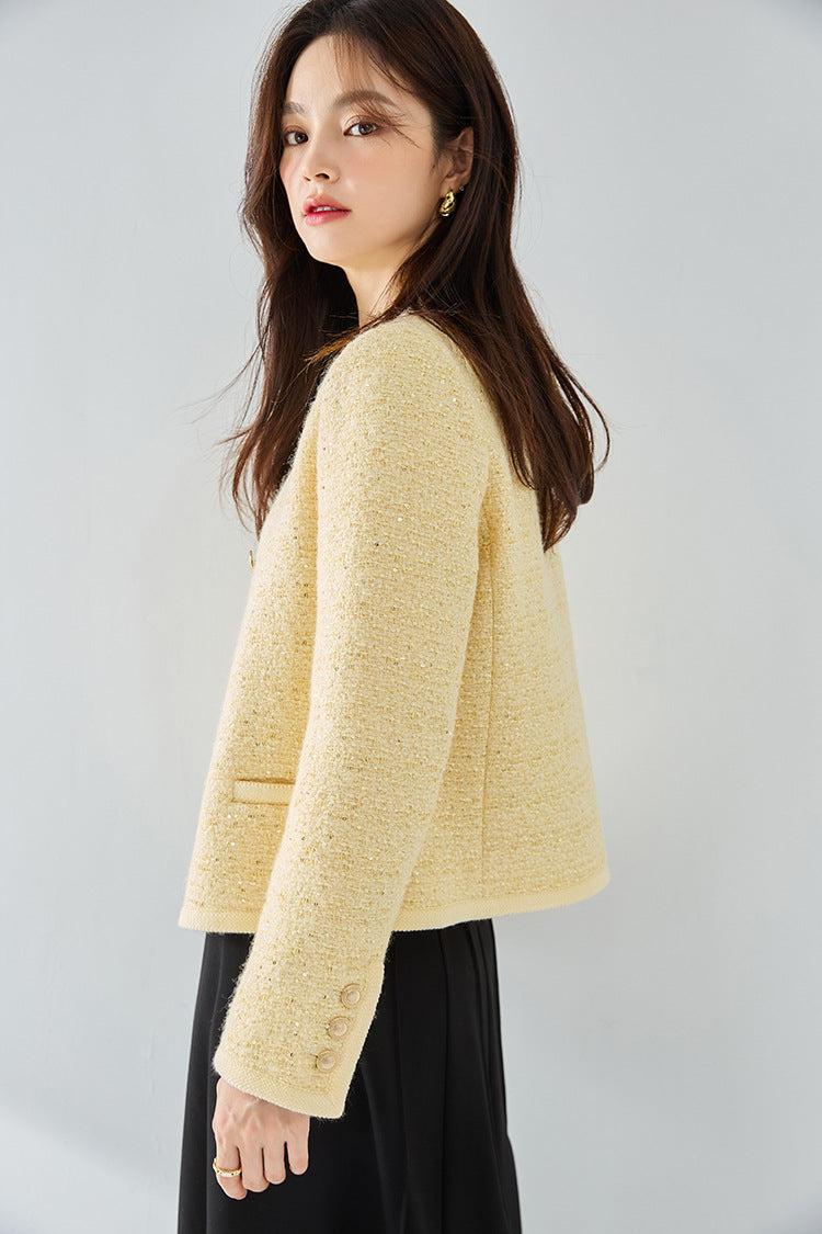 Manteau court jaune Kafuu à paillettes fantaisie, de haute qualité, haut de boîte