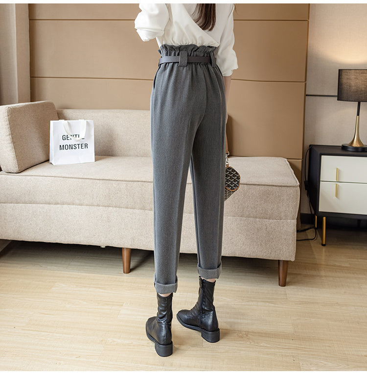 Pantalon Harlan à jambe droite pour femmes, nouvelle tenue d'automne, pantalon de costume ample