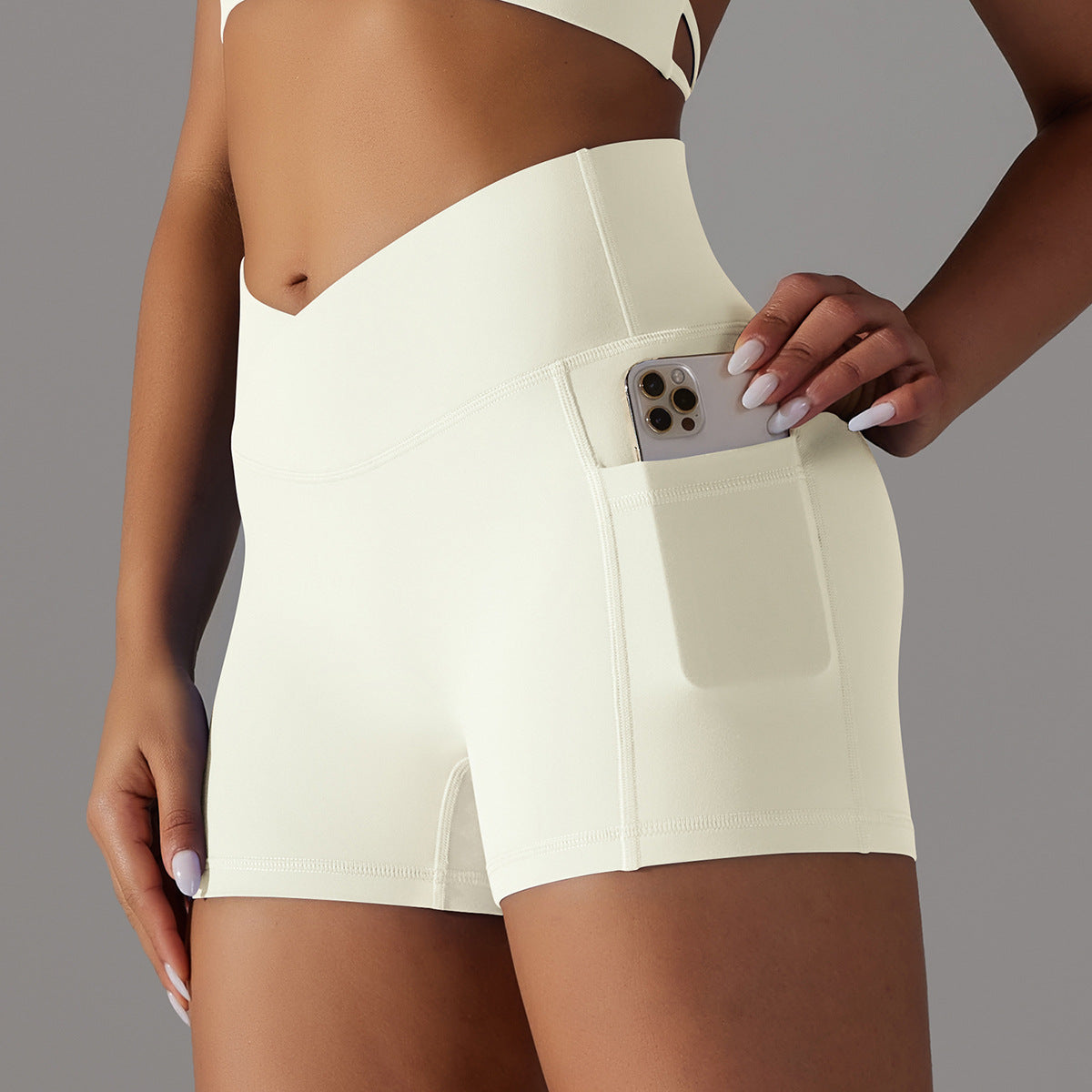 Short de Yoga avec poche pour téléphone, pantalon de sport, Fitness, vêtements pour femmes