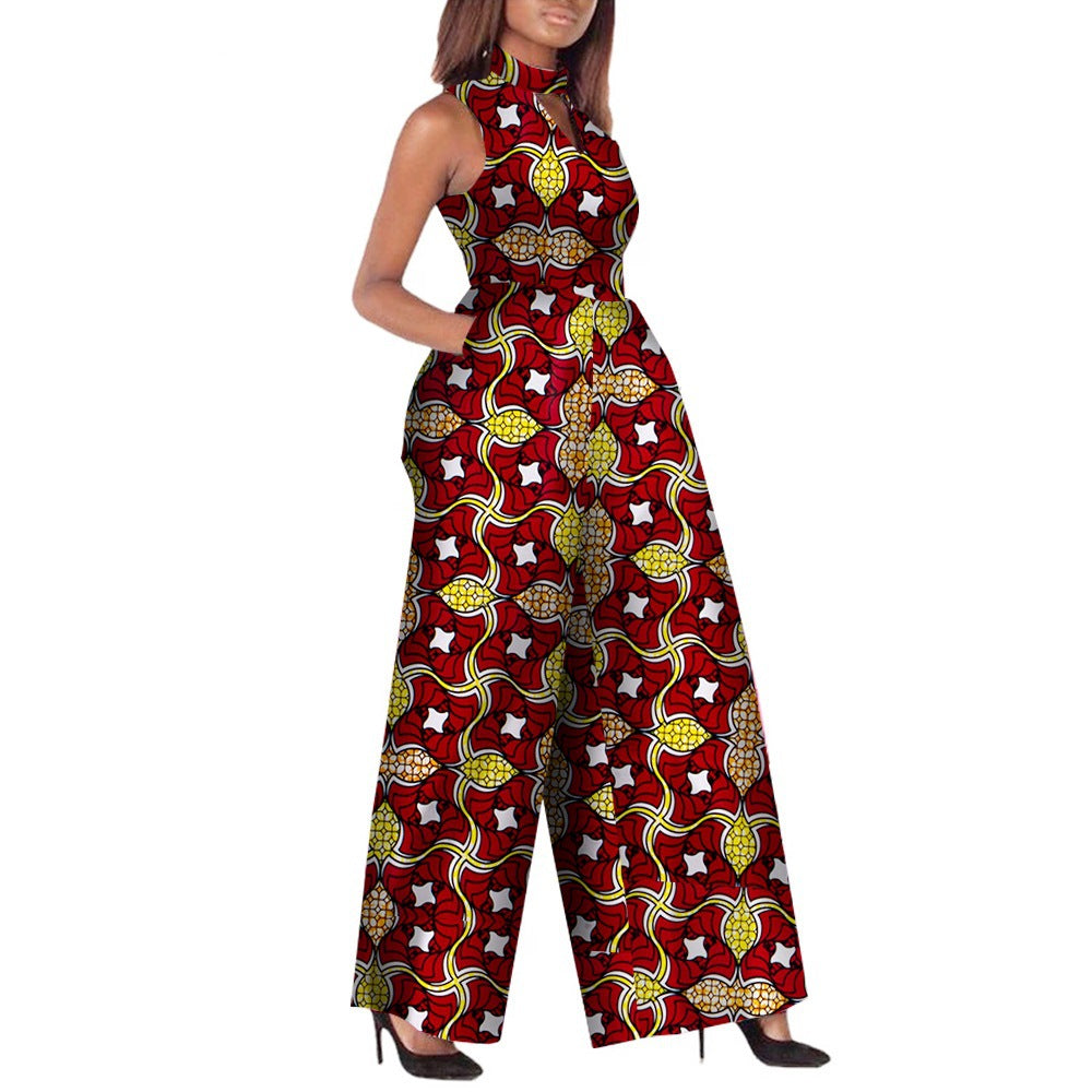 African Women's Ankara Fashion Jumpsuit Sleeveless