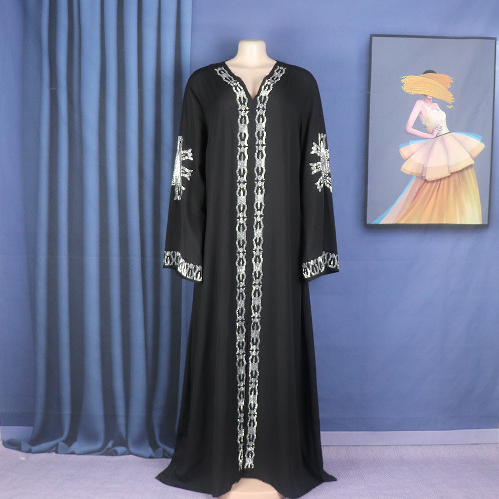 Robe de grande taille de style ethnique Robe de style musulman du Moyen-Orient