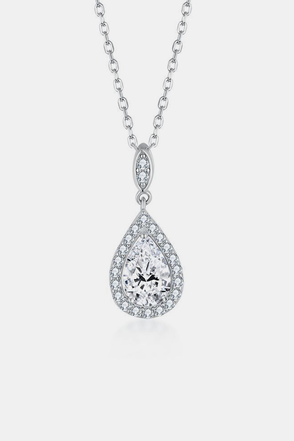 Collier en argent sterling 925 en forme de goutte d'eau en moissanite de 1,5 carat