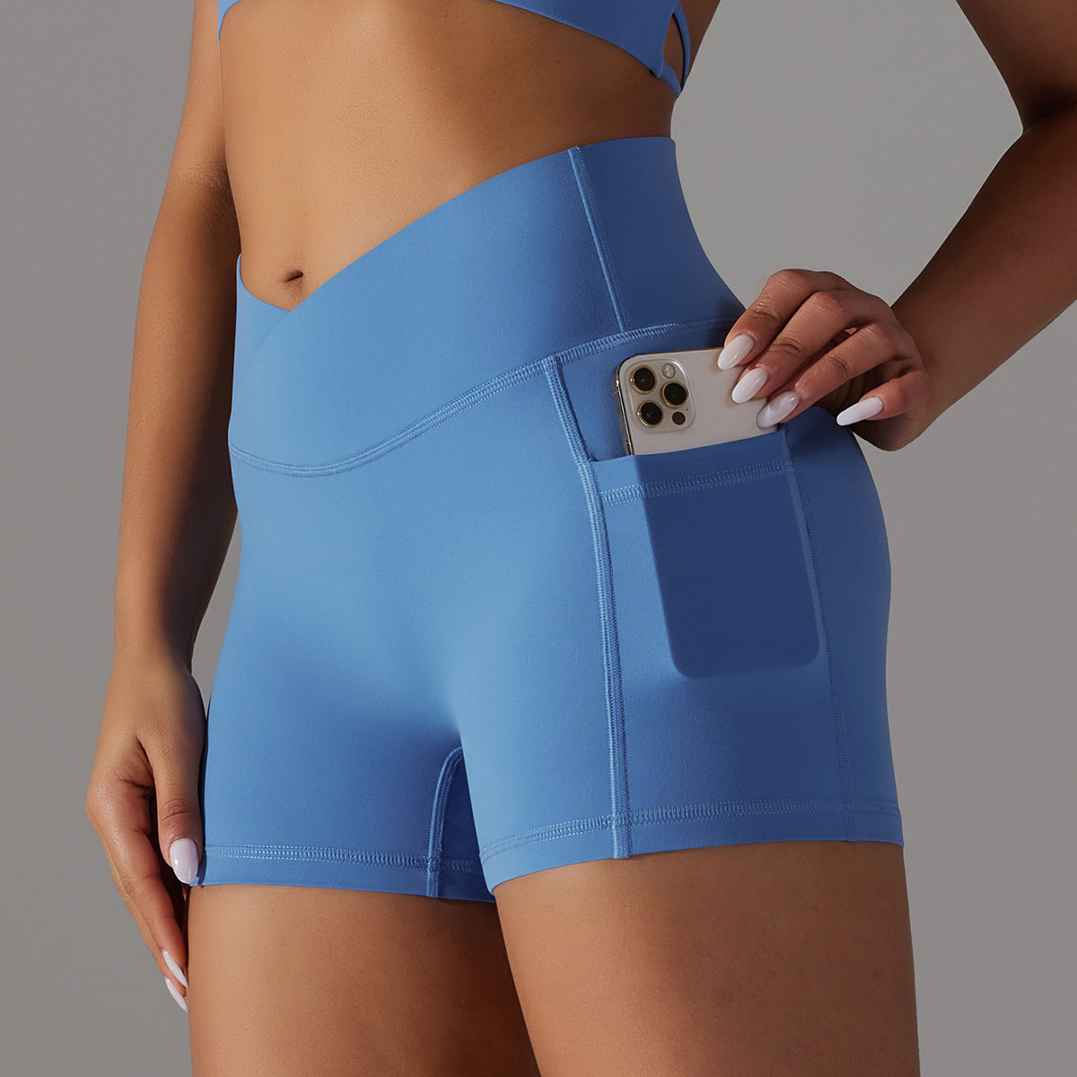 Short de Yoga avec poche pour téléphone, pantalon de sport, Fitness, vêtements pour femmes