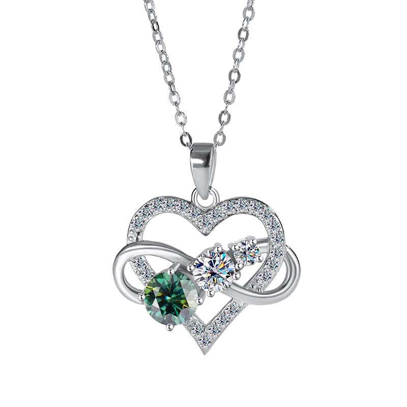 925 Silver Moissanite Love Necklace For Women