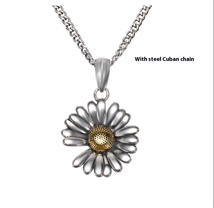 Collier chrysanthème en argent sterling avec pendentif assorti