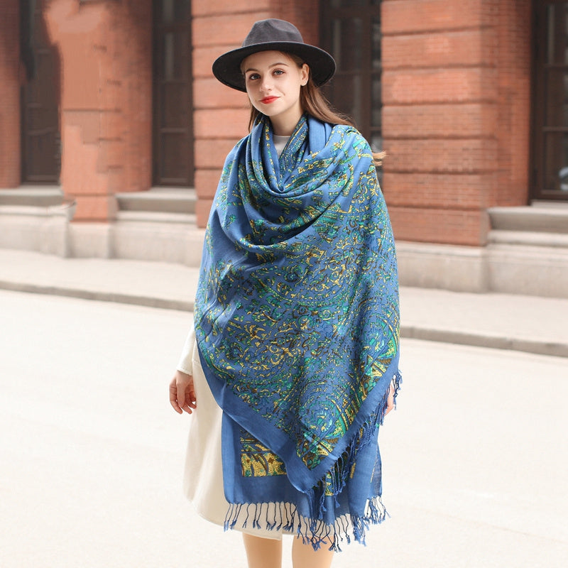 Wool Cape Thick Spring And Autumn Oversized Shawl