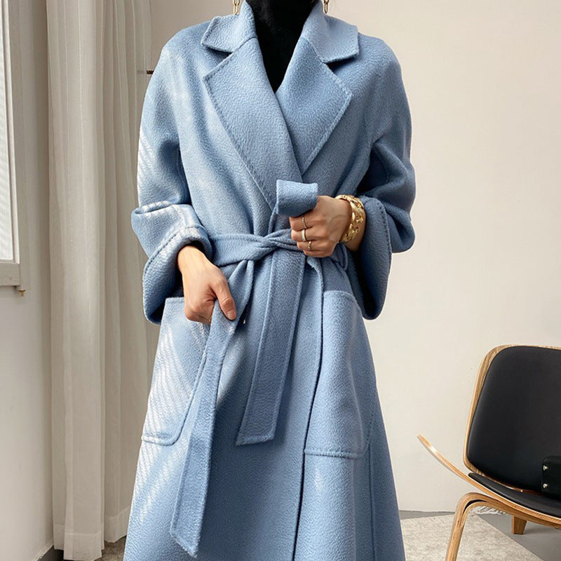 Women's Mid-length Autumn And Winter Loose Reversible Cashmere Coat