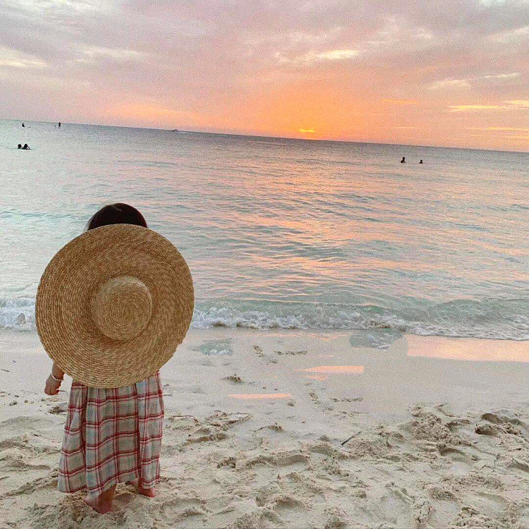 Sombrero de paja de protección solar de moda retro de ala grande clásico para niños