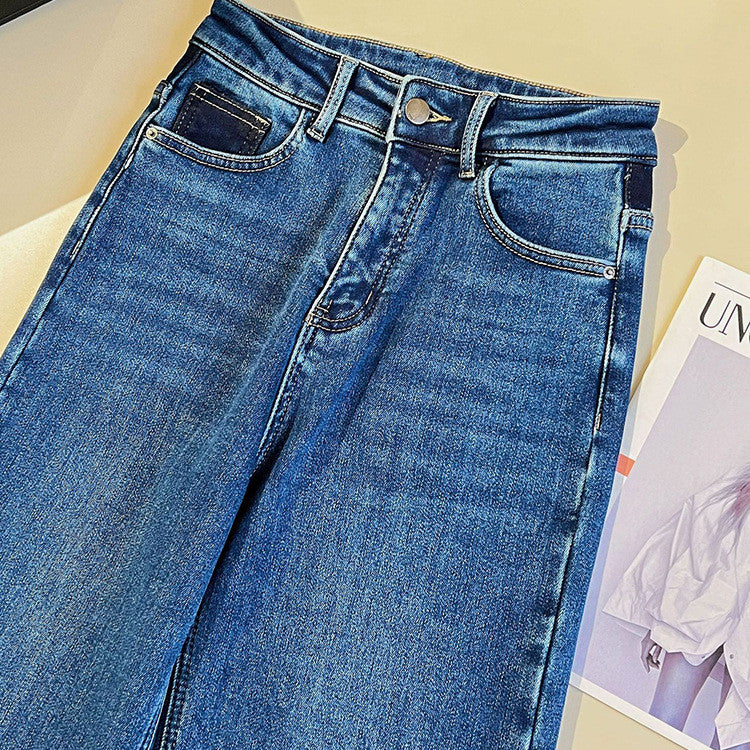 Jeans lavés chauds brodés à la main vintage