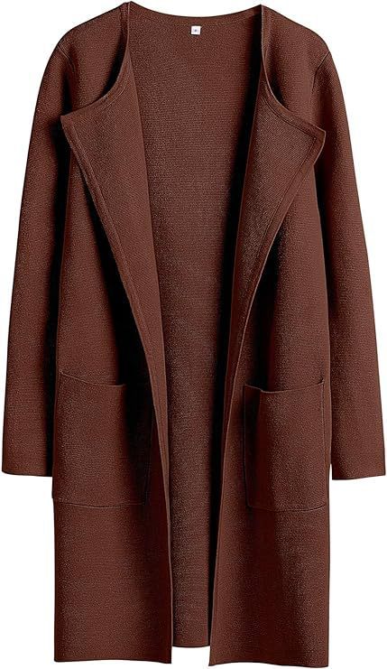 Manteau en laine pour femmes avec poches, tempérament d'automne et d'hiver, coupe cintrée, veste mi-longue, manteaux à revers confortables et décontractés