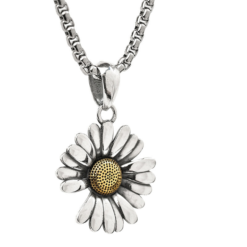 Collier chrysanthème en argent sterling avec pendentif assorti