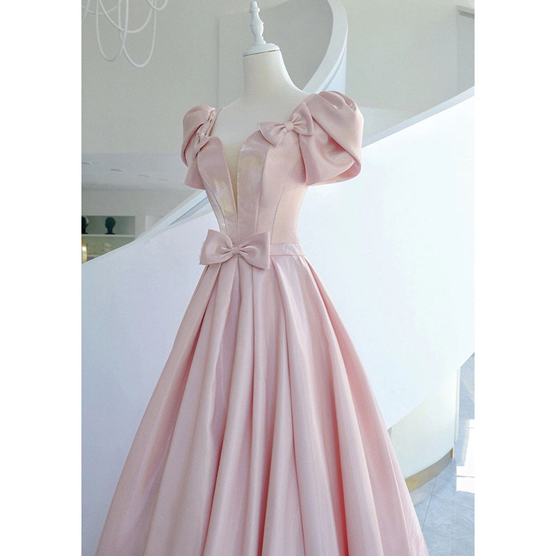 French Satin Temperament Engagement Dress