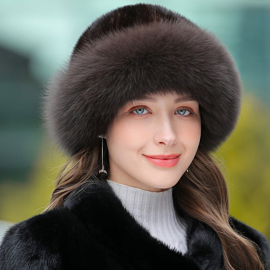 Chapeau de fourrure chaud pour l'extérieur pour femmes en hiver