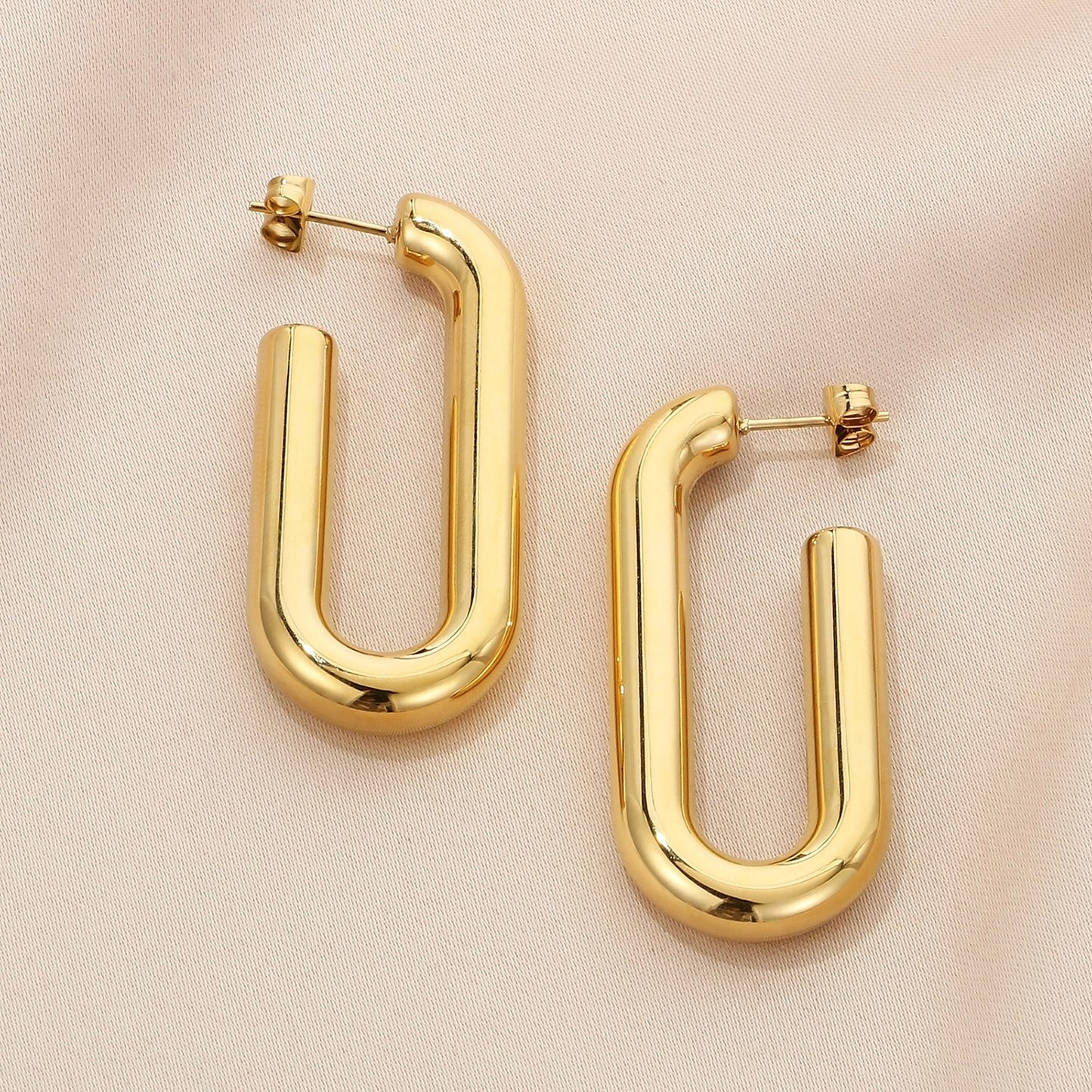 Stainless Steel Hinged Hoop Earrings