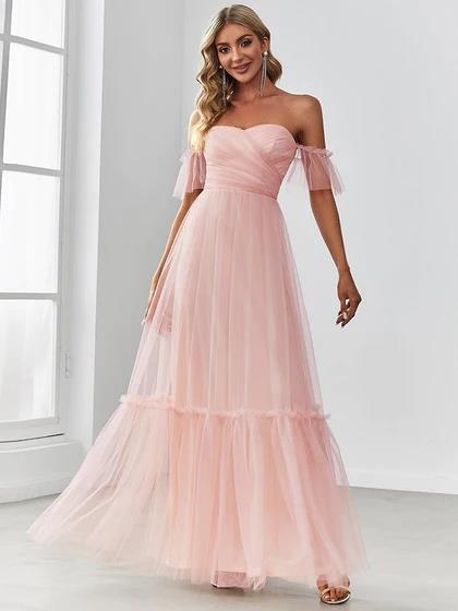 Women's Off-shoulder Tube Top Evening Dress