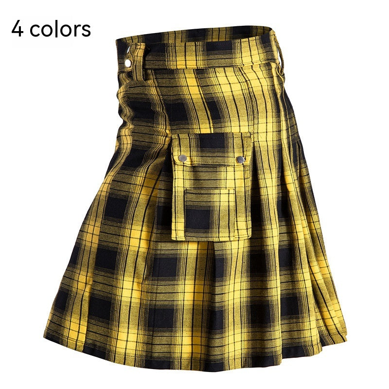 Traditional Scottish Highlands Plaid Festival Pleated Skirt