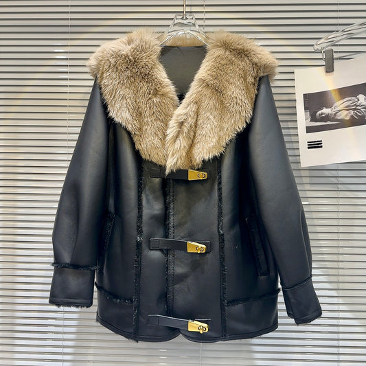 Manteau en cuir de veste spéciale de mode pour femmes