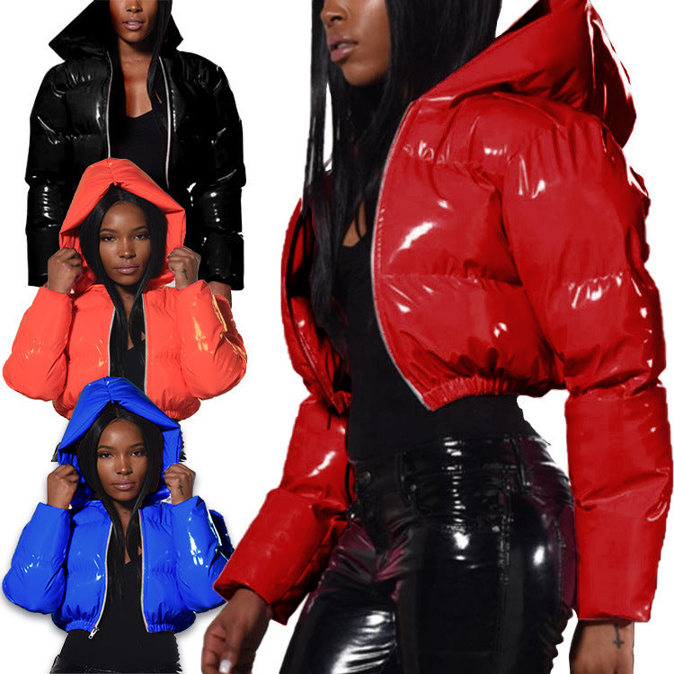 Glossy Bread Coat Down Cotton Jacket