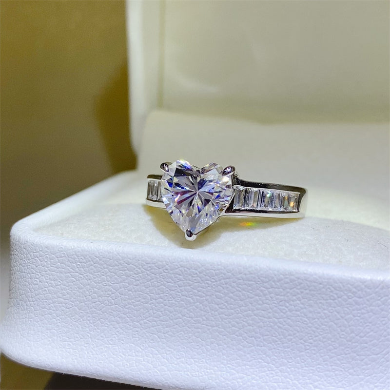 Bague en argent sterling 925 moissanite 3 carats