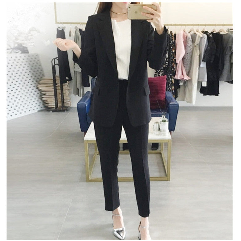 Suit Women's One-button Suit Skinny Pants Two-piece Set