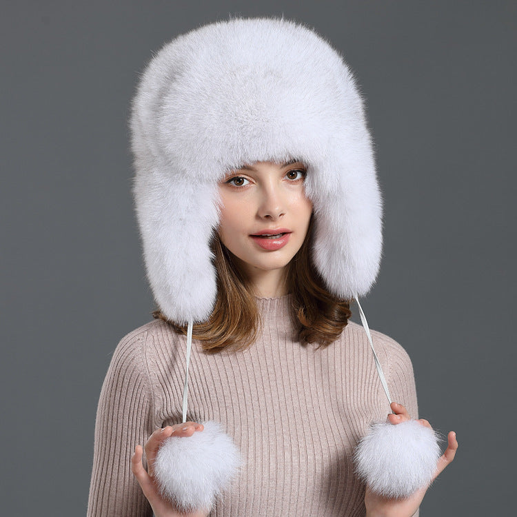 Bonnet de neige en fourrure chaude, voyage en plein air, protection auditive, ski