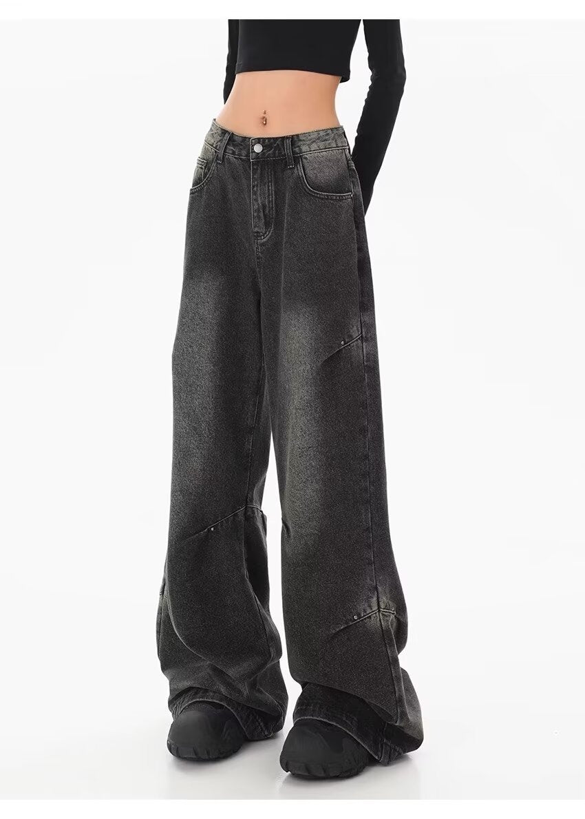 Pantalon rétro rétro noir dégradé taille haute pour femmes