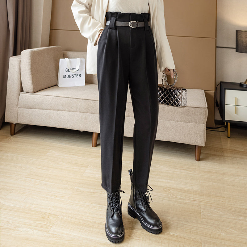 Women's Straight Leg Harlan Pants, New Autumn Outfit, Loose Fitting Suit Pants