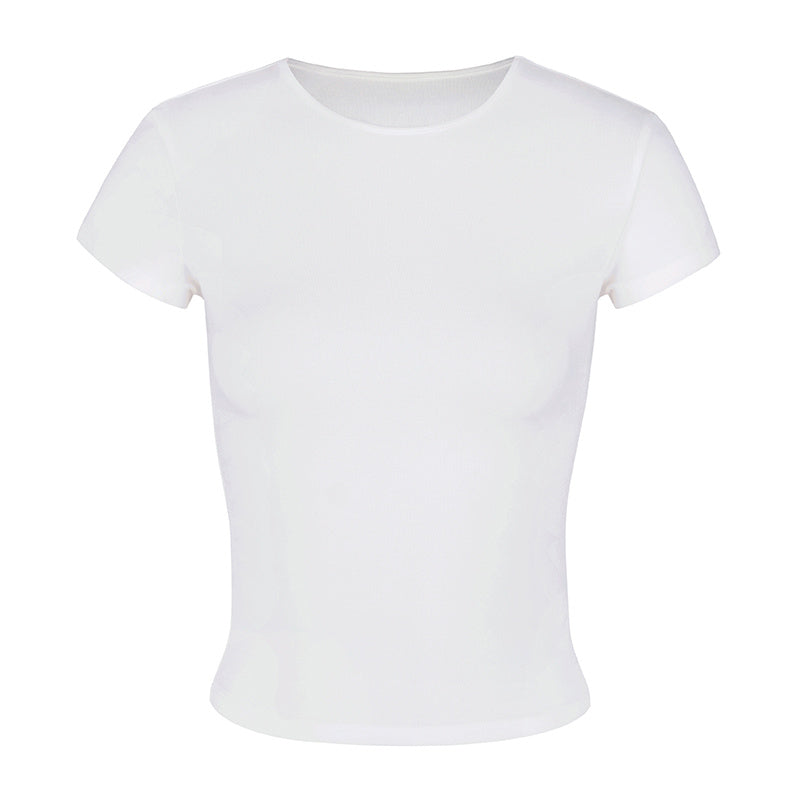 Camiseta de manga corta para mujer Top ajustado corto ajustado de verano