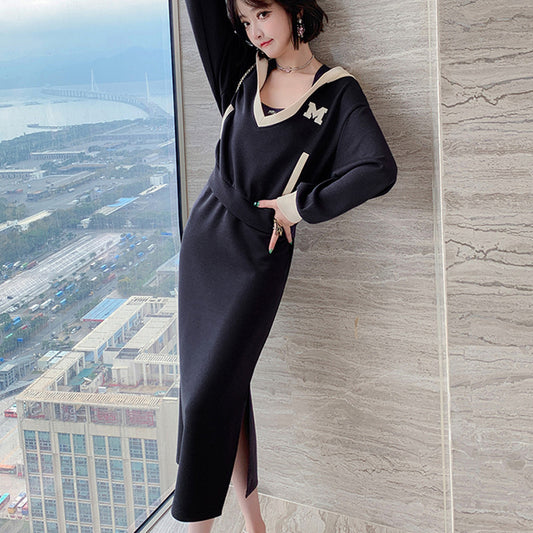 Casual Hooded Sweatshirt Straight Tank Dress